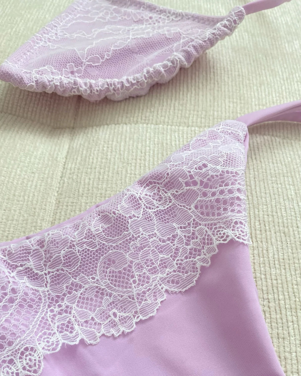 Pink Lace Patchwork Bikini Sexy Women Swimsuit Push Up Swimwear Female Bandeau Biquini Halter Bathing Suit Bodysuit Beachwear