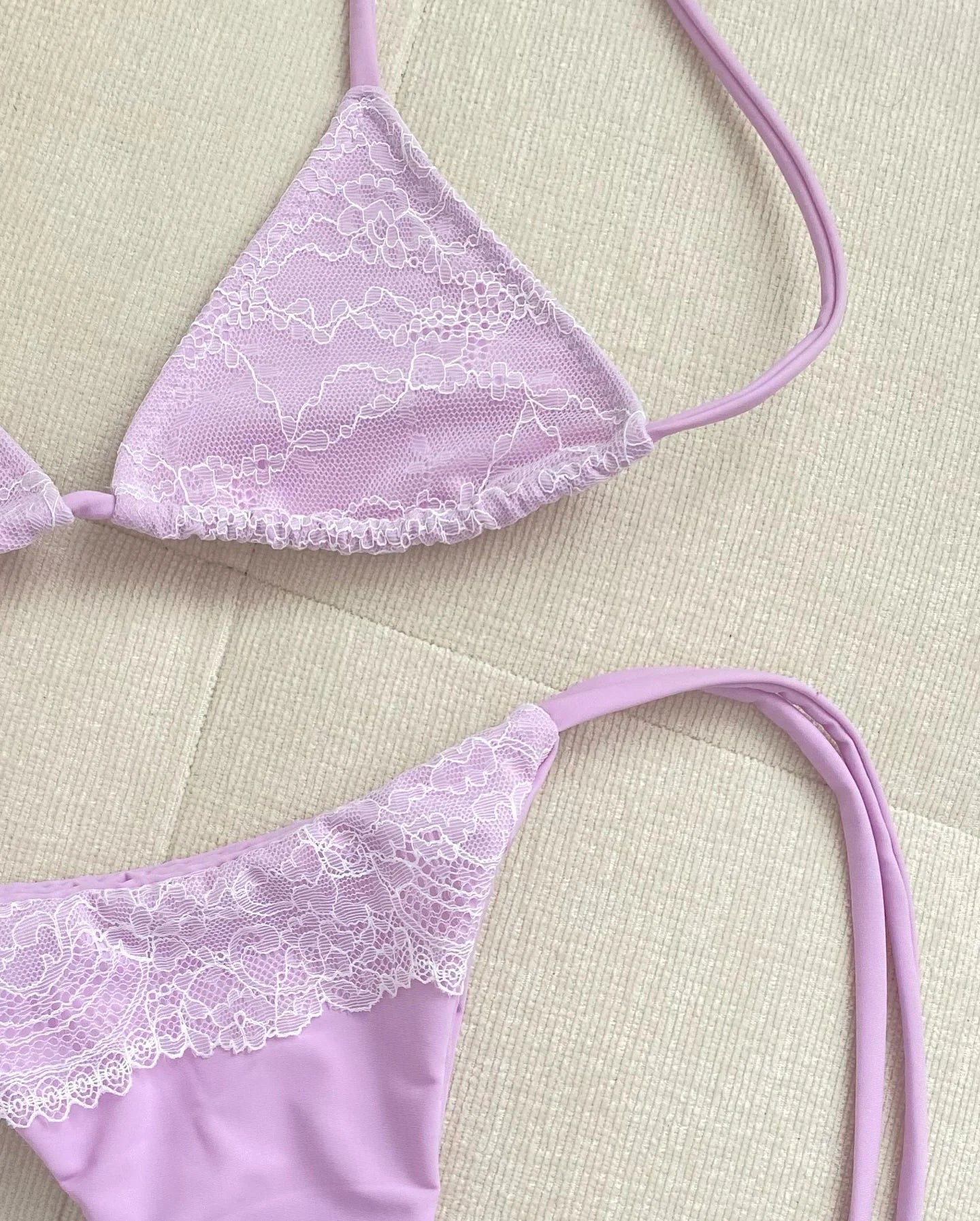 Pink Lace Patchwork Bikini Sexy Women Swimsuit Push Up Swimwear Female Bandeau Biquini Halter Bathing Suit Bodysuit Beachwear